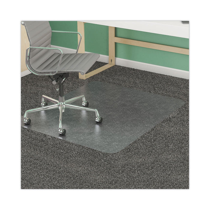 deflecto SuperMat Frequent Use Chair Mat, Med Pile Carpet, Flat, 45 x 53, Rectangular, Clear