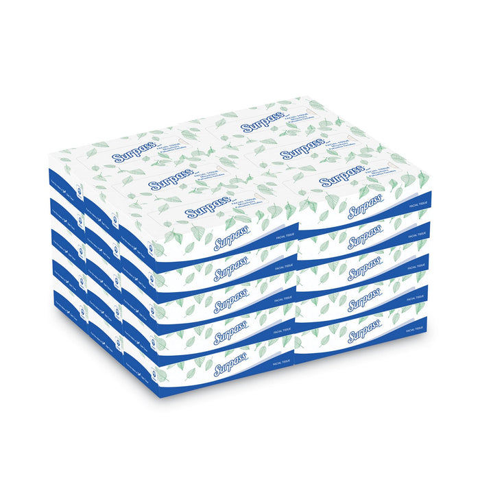 Surpass Facial Tissue for Business, 2-Ply, White, Flat Box, 100 Sheets/Box, 30 Boxes/Carton