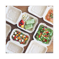 World Centric Fiber Hinged Containers, 9 x 9 x 3, Natural, Paper, 300/Carton