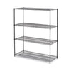 Alera All-Purpose Wire Shelving Starter Kit, Four-Shelf, 60w x 24d x 72h, Black Anthracite Plus