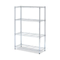 Alera Residential Wire Shelving, Four-Shelf, 36w x 14d x 54h, Silver