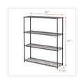 Alera All-Purpose Wire Shelving Starter Kit, Four-Shelf, 60w x 18d x 72h, Black Anthracite Plus
