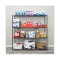Alera BA Plus Wire Shelving Kit, Four-Shelf, 72w x 24d x 72h, Black Anthracite Plus