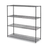 Alera BA Plus Wire Shelving Kit, Four-Shelf, 72w x 24d x 72h, Black Anthracite Plus