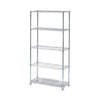 Alera Residential Wire Shelving, Five-Shelf, 36w x 14d x 72h, Silver