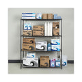 Alera All-Purpose Wire Shelving Starter Kit, Four-Shelf, 60w x 24d x 72h, Black Anthracite Plus