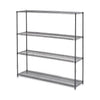 Alera BA Plus Wire Shelving Kit, Four-Shelf, 72w x 18d x 72h, Black Anthracite Plus
