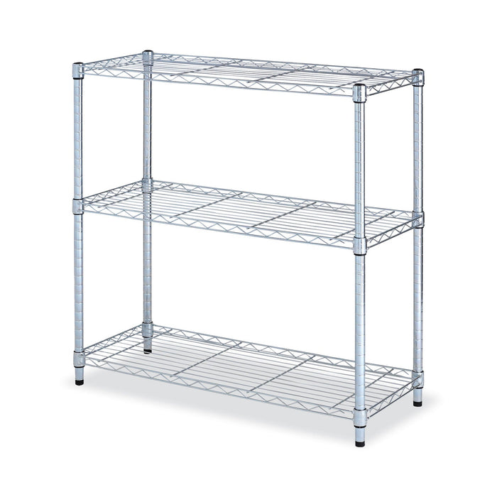 Alera Residential Wire Shelving, Three-Shelf, 36w x 14d x 36h, Silver