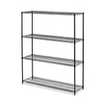 Alera All-Purpose Wire Shelving Starter Kit, Four-Shelf, 60w x 18d x 72h, Black Anthracite Plus