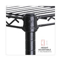 Alera All-Purpose Wire Shelving Starter Kit, Four-Shelf, 60w x 18d x 72h, Black Anthracite Plus