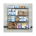 Alera BA Plus Wire Shelving Kit, Four-Shelf, 72w x 18d x 72h, Black Anthracite Plus