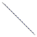 14k White Gold Diamond Sapphire Infinity 7.25 inch Bracelet by Fine Color Jewels