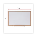 Universal Dry Erase Board, Melamine, 36 x 24, Oak Frame