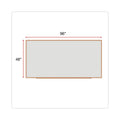 Universal Dry-Erase Board, Melamine, 96 x 48, White, Oak-Finished Frame