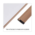 Universal Dry-Erase Board, Melamine, 96 x 48, White, Oak-Finished Frame