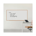 Universal Dry-Erase Board, Melamine, 96 x 48, White, Oak-Finished Frame