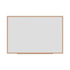 Universal Dry-Erase Board, Melamine, 72 x 48, White, Oak-Finished Frame