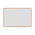 Universal Dry-Erase Board, Melamine, 72 x 48, White, Oak-Finished Frame
