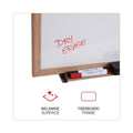 Universal Dry-Erase Board, Melamine, 72 x 48, White, Oak-Finished Frame