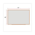 Universal Dry-Erase Board, Melamine, 72 x 48, White, Oak-Finished Frame