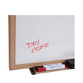 Universal Dry-Erase Board, Melamine, 72 x 48, White, Oak-Finished Frame