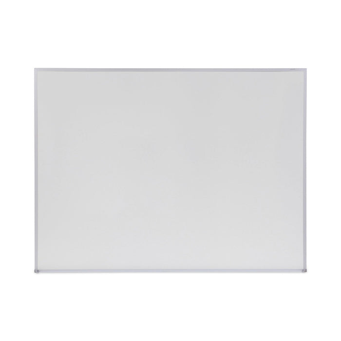 Universal Dry Erase Board, Melamine, 48 x 36, Satin-Finished Aluminum Frame