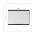 Universal Dry Erase Board, Melamine, 36 x 24, Black Frame