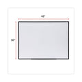Universal Dry Erase Board, Melamine, 48 x 36, Black Frame