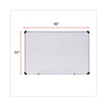 Universal Dry Erase Board, Melamine, 36 x 24, White, Black/Gray Aluminum/Plastic Frame