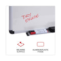Universal Dry Erase Board, Melamine, 48 x 36, White, Black/Gray Aluminum/Plastic Frame