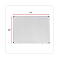 Universal Dry Erase Board, Melamine, 48 x 36, White, Black/Gray Aluminum/Plastic Frame