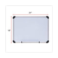 Universal Magnetic Steel Dry Erase Board, 24 x 18, White, Aluminum Frame