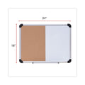 Universal Cork/Dry Erase Board, Melamine, 24 x 18, Black/Gray Aluminum/Plastic Frame