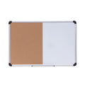 Universal Cork/Dry Erase Board, Melamine, 36 x 24, Black/Gray, Aluminum/Plastic Frame