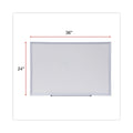 Universal Dry Erase Board, Melamine, 36 x 24, Aluminum Frame