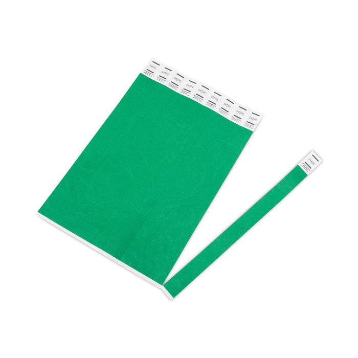 Advantus Crowd Management Wristbands, Sequentially Numbered, 9.75" x 0.75", Green, 500/Pack