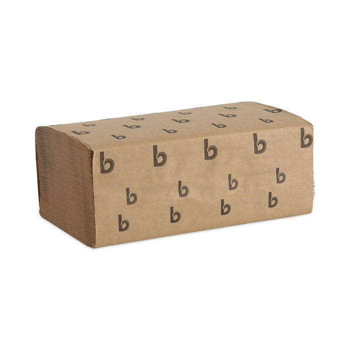 Boardwalk Singlefold Paper Towels, 1-Ply, 9 x 9.45, Natural, 250/Pack, 16 Packs/Carton