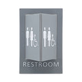 Advantus Pop-Out ADA Sign, Wheelchair, Tactile Symbol/Braille, Plastic, 6 x 9, Gray/White