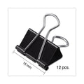 Universal Binder Clips, Mini, Black/Silver, 12/Box