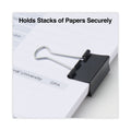 Universal Binder Clips, Medium, Black/Silver, 12/Box
