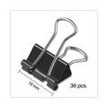 Universal Binder Clips Value Pack, Small, Black/Silver, 36/Box