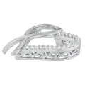 .925 Sterling Silver 1/4 cttw Round Cut Diamond Ribbon and Heart Accent Pendant Necklace (H-I, I2-I3) by Bids.com