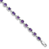 Natural Amethyst Silver Link Bracelet