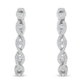 10K White Gold Diamond Hoop Earrings (1 1/2 cttw, H-I Color, I1-I2 Clarity) by Bids.com