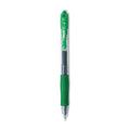 Pilot G2 Premium Gel Pen, Retractable, Fine 0.7 mm, Green Ink, Smoke Barrel, Dozen