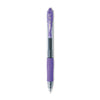 Pilot G2 Premium Gel Pen, Retractable, Fine 0.7 mm, Purple Ink, Smoke Barrel, Dozen