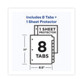 Avery Clear Easy View Plastic Dividers with Multicolored Tabs and Sheet Protector, 8-Tab, 11 x 8.5, Clear, 1 Set