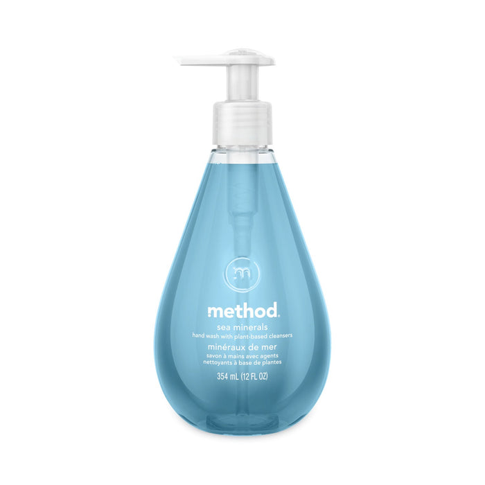Method Gel Hand Wash, Sea Minerals, 12 oz Pump Bottle, 6/Carton