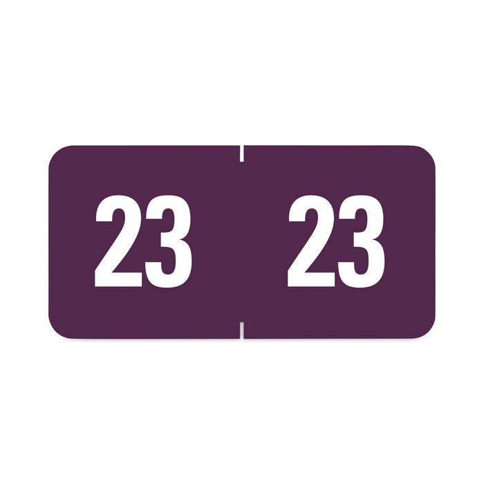 Smead Yearly End Tab File Folder Labels, 23, 0.5 x 1, Purple, 25/Sheet, 10 Sheets/Pack