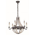 Woodland Collection Pendant D:24In. H:22In. Lt:6 Wash & Steel F by Vanessa Jane